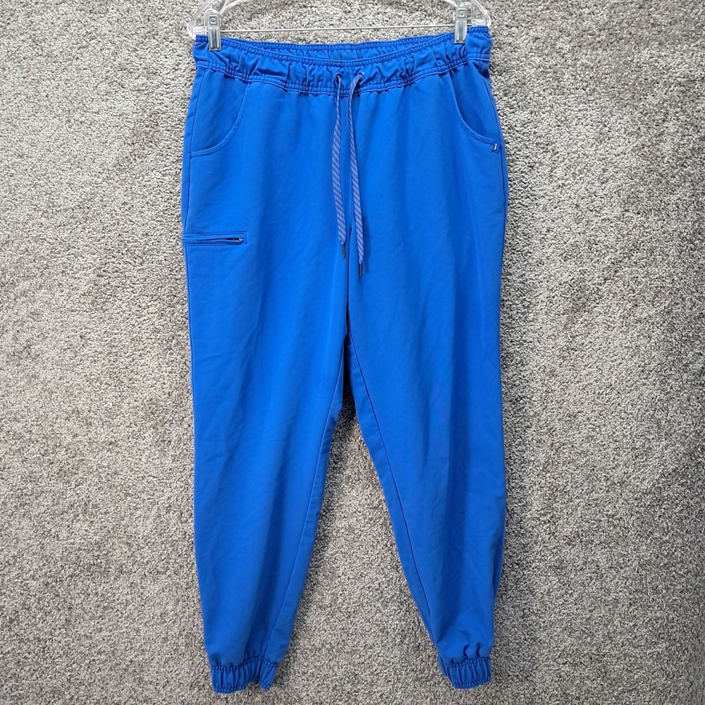 Jaanuu Royal Blue‎ Scrub Joggers J95124 Womens Large Medical Pants Drawstring